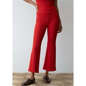 DONNI Rib Kick Flare Pants Rib Cropped Tomato Red XS
